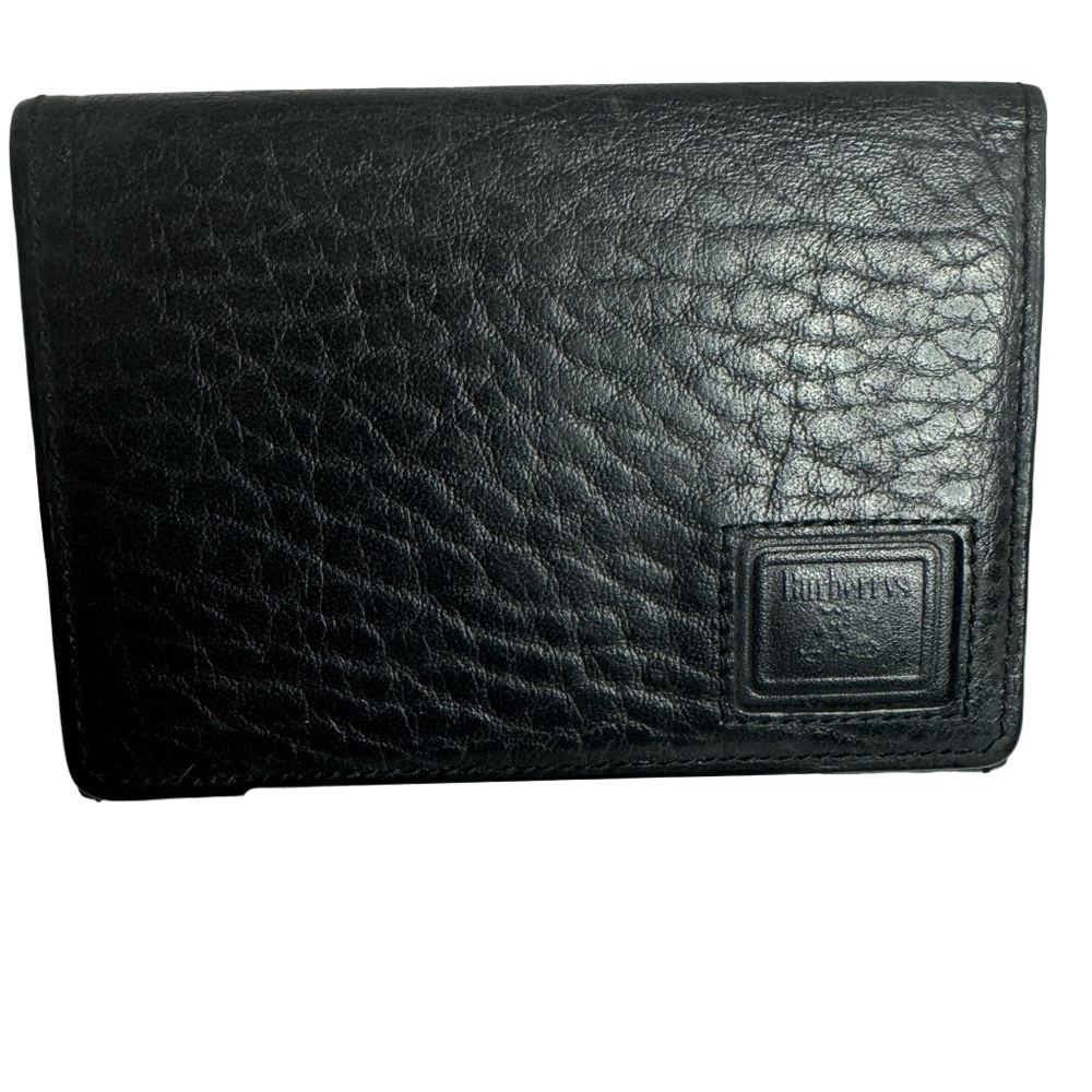 💖#176 Burberrys Vintage Black Leather Bifold ID Card Holder Wallet